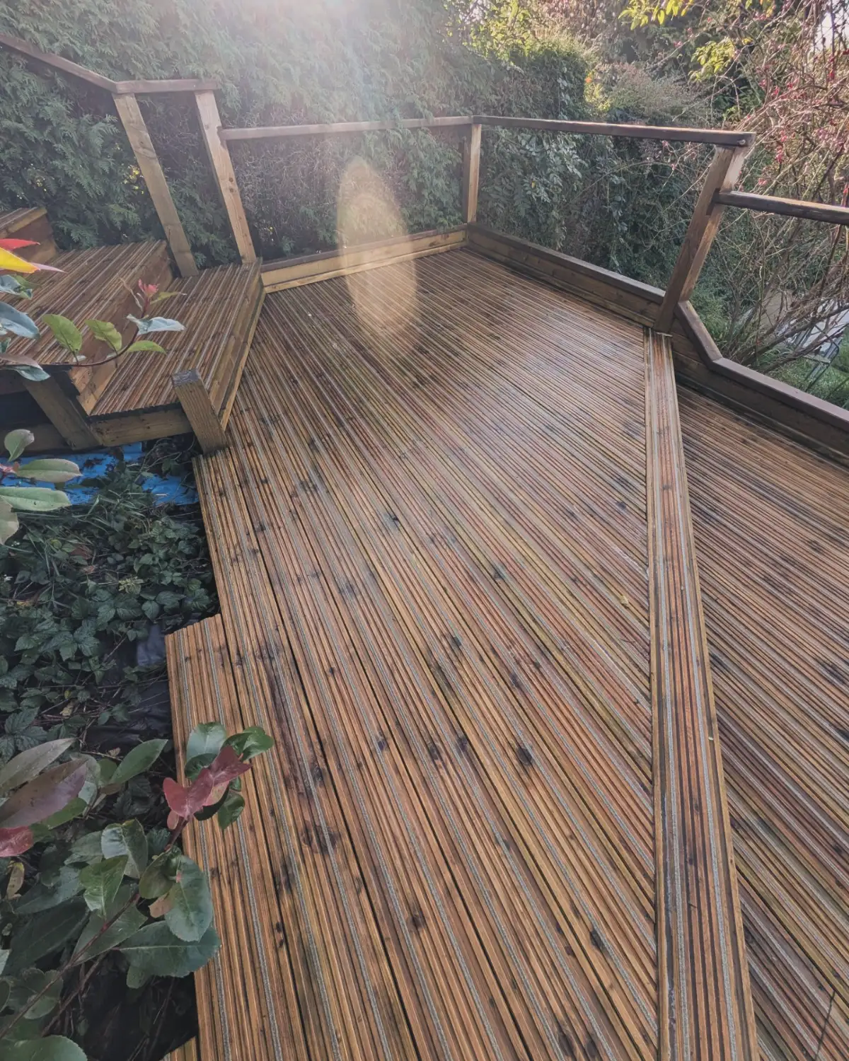 Same raised decking in Whittle-le-Woods after cleaning