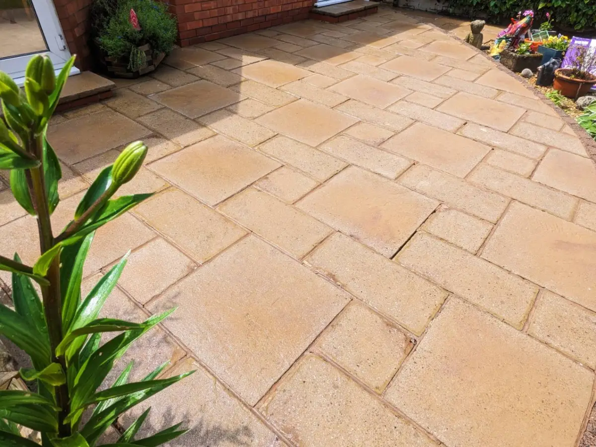 The same rear patio after Restorra cleaning