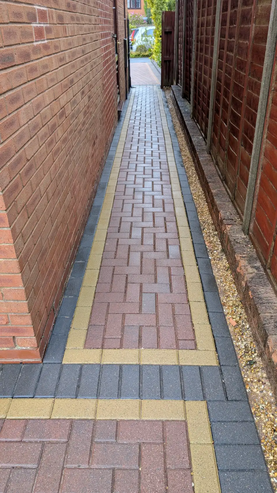 Same path in Buckshaw Village after pressure washing
