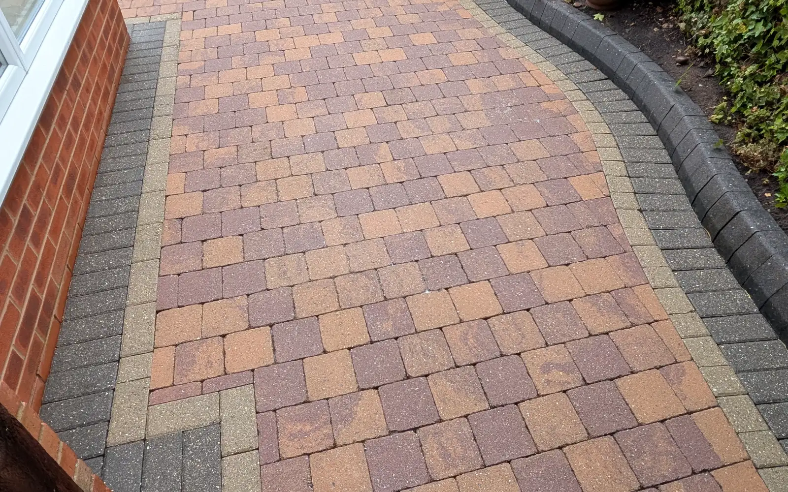 Cleaned block-paved driveway